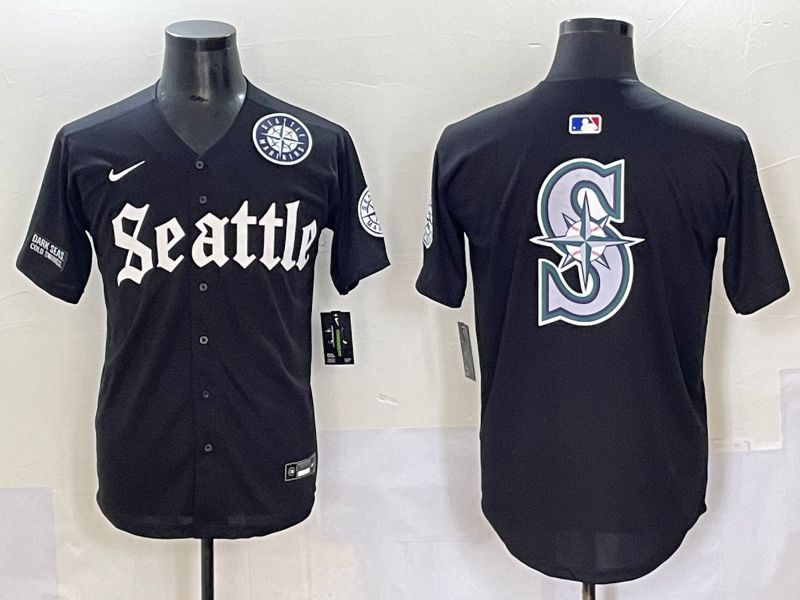 Men 2025 Seattle Mariners Blank black Five generations Joint Name Nike MLB Jersey style 16->seattle mariners->MLB Jersey